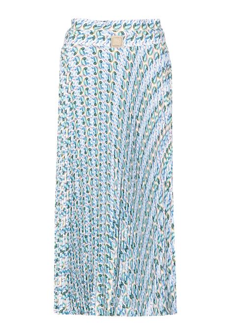 Gonna lunga con stampa in azzurro Tory burch - donna